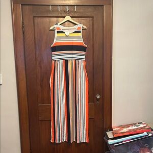 Striped Sleeveless Maxi Dress
